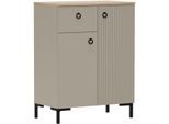 Kommode HOME AFFAIRE "Luminara", cashmere (beige), eiche, B:70cm H:93cm T:41cm, Holzwerkstoff, MDF, Metall, Sideboards, Kommode, Kommode mit Soft-Close und Platz für 5 Schuhpaare - (B/T/H) 70/41/93cm