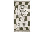 Wohndecke HOMSY BY ANA JOHNSON "Snugsy", creme, grün, B:150cm L:200cm, Baumwolle, Wohndecken, Wohndecke, Pflegeleicht, 100% Baumwolle, Exklusiv, 200x150 cm, Tagesdecke