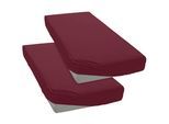 Spannbettlaken OTTO HOME "BLACKBERRY in BASIC und PREMIUM Qualität, 100% Baumwolle", rot (bordeaux), B:90cm L:200cm, Jersey (110 g/m²), Obermaterial: 100% Baumwolle, Bettlaken, Spannbettlaken, für hohe Matratzen bis 28 cm, Bettlaken, Spannbetttuch, pflegeleicht, Topseller