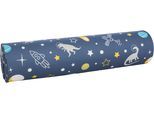 Nackenkissen PAIDI "mit verschiedenen Motiven, 85 cm Länge, Baumwolle, Bettkantenschutz", dinos im weltall, L:85cm Ø:20cm, Baumwolle, Funktionskissen, Aufsteckkissen, abnehmbarer und waschbarer Bezug, Rückenkissen