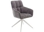 Drehstuhl HOME AFFAIRE "Nizza", grau, B:61cm H:90cm T:66cm, Stühle, Drehstuhl, 180 Grad Drehfunktion, komfortable Polsterung, stabiles Gestell
