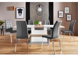 Essgruppe OTTO HOME "Perez/Lila", weiß (weiß hochglanz, grau), Sitzmöbel-Sets, Essgruppe, mit 4 Stühlen, Tisch ausziehbar, Breite 160-200 cm