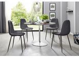 Essgruppe OTTO HOME, schwarz (zement, optik, schwarz), Sitzmöbel-Sets, Essgruppe, mit rundem Tisch im Zement-Optik