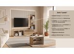 Wohnwand HOME AFFAIRE "LUMIA TV-Lowboard mit Regal, wahlweise mit Beleuchtung, viel Stauraum", braun (cashmere beige, natur), B:179,8cm H:155,3cm T:33,2cm, Kastenmöbel-Sets, Wohnwand, Komplett-Set, TV-Schrank, Wandregal, Beleuchtung als Option