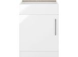 Spülenschrank WIHO KÜCHEN "Cali", weiß (front: weiß glanz, korpus: weiß), B:60cm H:82cm T:57cm, Schränke, Spülenschrank, 60 cm breit, ohne Arbeitsplatte
