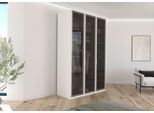 Kleiderschrank RAUCH "Schrank Garderobe SKAT SHINE Breiten 151/201/251/301cm, Höhe 223/235cm", alpinweiß, B:151cm H:235cm T:61cm, Glas, Holzwerkstoff, Schränke, Kleiderschrank, edle Schrankfront mit hochwertigen Glasrahmentüren MADE IN GERMANY