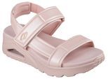 Sandale SKECHERS "UNO", Damen, Gr. 41, rosa, Lederimitat, unifarben, Schuhe Sandale, in veganer Verarbeitung