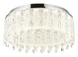 GLOBO LIGHTING Deckenleuchte "KLUNKA", transparent (verchromt), 1, Ø 58,5cm H: 26,5cm, 1 Stk., Leuchten, Deckenleuchte Chrom/Kristalle, dimmbar, LED 58W, Deckenleuchte