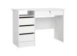 P & B , Weiß , Holzwerkstoff , 3 Schublade(n) Schubladen , rechteckig , 48.5x75.6x109.3 cm , Stauraum, abschließbar , Büromöbel, Schreibtische, Schreibtische