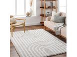 Teppich LIVABLISS "TRAKAI", weiß, B:160cm H:62,53mm L:220cm, Kunstfaser, Teppiche, Teppich, Moderner Shaggy Teppich mit besonders weichem Hochflor