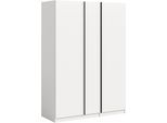 Kleiderschrank HOME AFFAIRE "BENDINGO, Schlafzimmerschrank, Schrank, Garderobenschrank", weiß, B:130cm H:183cm T:53cm, FSC-zertifizierter Holzwerkstoff, Schränke, Kleiderschrank, Breite 130cm, weiß, 3-türig, inkl. 2 Kleiderstangen und 2 Ablageböden