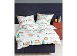 Bettwäsche JANINE "Mako-Satin42134 09", bunt (multicolor), B/L: 155cm x 220cm, 1 Stk., 1 Stk., Mako-Satin, B/L: 80cm x 80cm, Mako-Satin, Obermaterial: 100% Baumwolle, Bettwäsche, Bettwäsche, mit Reissverschluss