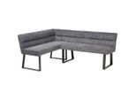 Livetastic Eckbank, Dunkelgrau, Metall, Textil, 5-Sitzer, L-Form, 190x150 cm, Esszimmer, Bänke, Eckbänke