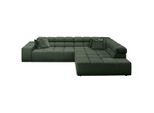 Hom`in Ecksofa, Olivgrün, Kunststoff, 4-Sitzer, Füllung: Schaumstoff, Ottomane rechts, L-Form, 319x215 cm, Blauer Engel, Goldenes M, Oeko-Tex® Standard 100, DGM-Klimapakt, Typenauswahl, Lederauswahl, Stoffauswahl, Armteilvarianten, seitenverkehrt erhältlich, Hocker Rücken echt, Wohnzimmer, Sofas & Couches, Wohnlandschaften, Ecksofas