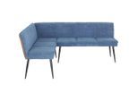 Mid.you Eckbank, Blau, Braun, Metall, Textil, 5-Sitzer, L-Form, 194x154 cm, Esszimmer, Bänke, Eckbänke