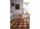 Teppich FLAIR RUGS "Effie Diamond", orange, B:160cm H:5mm L:230cm, Baumwolle, Jute, Teppiche, Teppich, handgeknüpft
