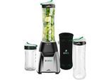 ETA Smoothie-Maker "ACTIVMIX ETA110390000", schwarz (edelstahlfarben, schwarz), B:12,5cm H:36cm T:13,5cm, Zerkleinerer, Puls-Schalter, 19000 U/min., 2 Sportflaschen, Slim-Format, Mix-Messer