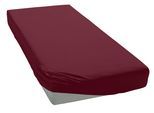 Spannbettlaken OTTO HOME "BLACKBERRY in BASIC und PREMIUM Qualität, 100% Baumwolle", rot (bordeaux), B:120cm L:200cm, Jersey (110 g/m²), Obermaterial: 100% Baumwolle, Bettlaken, Spannbettlaken, für hohe Matratzen bis 28 cm, Bettlaken, Spannbetttuch, pflegeleicht