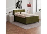 Möbelix , Grün , Metall , H3 , 1,1-Zonen , 140x200 cm , Schlafzimmer, Betten, Boxspringbetten