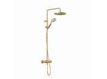 Kludi DIVE Dive X 3S Thermostat-Dual-Shower-System 69067N0-00 mit Handbrause, Kopfbrause Ø 25 cm, Brushed gold PVD