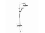 Kludi DIVE Dive X 3S Thermostat-Dual-Shower-System 69067N2-00 mit Handbrause, Kopfbrause Ø 25 cm, Brushed gunmetal PVD