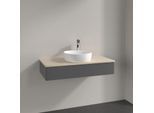 Villeroy und Boch Antao Waschtisch-Unterschrank K09053GK 100x19x50cm, Hahnloch, Waschbeckenplattenfarbe botticino, anthracite matt lacquer