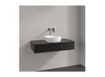 Villeroy und Boch Antao Waschtisch-Unterschrank L09150PD mit Beleuchtung, 1 Auszug, 1000 x 190 x 500 mm, Front mit Struktur, Black Matt Lacquer / Black Matt Lacquer