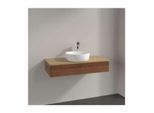 Villeroy und Boch Antao Waschtisch-Unterschrank L09151HM mit Beleuchtung, 1 Auszug, 1000 x 190 x 500 mm, Front mit Struktur, Warm Walnut / Honey Oak