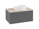 Villeroy und Boch Antao Waschtisch-Unterschrank K30113GK 80x36x50cm, Waschbeckenplattenfarbe botticino, anthracite matt lacquer
