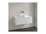 Villeroy und Boch Antao Waschtisch-Unterschrank L31050GF mit Beleuchtung, 1 Auszug, 1000 x 360 x 500 mm, Front ohne Struktur, Glossy White Lacquer / Glossy White Lacquer