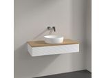 Villeroy und Boch Antao Waschtisch-Unterschrank K09111MT 100x19x50cm, Waschbeckenplattenfarbe honey oak, white matt lacquer
