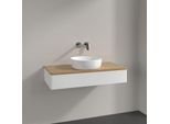 Villeroy und Boch Antao Waschtisch-Unterschrank K09011MT 100x19x50cm, Waschbeckenplattenfarbe honey oak, white matt lacquer