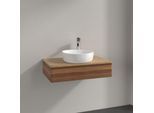 Villeroy und Boch Antao Waschtisch-Unterschrank K08051HM 80x19x50cm, Hahnloch, Waschbeckenplattenfarbe honey oak, warm walnut