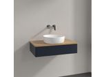 Villeroy und Boch Antao Waschtisch-Unterschrank K08111HG 80x19x50cm, Waschbeckenplattenfarbe honey oak, midnight blue matt lacquer