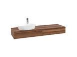 Villeroy und Boch Antao Waschtisch-Unterschrank K15052HM 160x19x50cm, Hahnlochbohrung, Waschbeckenplattenfarbe warm walnut, warm walnut