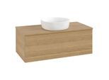 Villeroy und Boch Antao Waschtisch-Unterschrank L31011HN mit Beleuchtung, 100x36x50cm, Waschbeckenplattenfarbe honey oak, honey oak