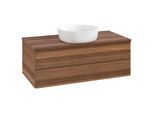 Villeroy und Boch Antao Waschtisch-Unterschrank L20012HM mit Beleuchtung, 100x36x50cm, Waschbeckenplattenfarbe warm walnut, warm walnut