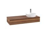 Villeroy und Boch Antao Waschtisch-Unterschrank K12052HM 120x19x50cm, Hahnloch, Waschbeckenplattenfarbe warm walnut, warm walnut
