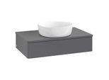 Villeroy und Boch Antao Waschtisch-Unterschrank K08050GK 80x19x50cm, Hahnloch, Waschbeckenplattenfarbe Lack, anthracite matt lacquer