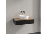 Villeroy und Boch Antao Waschtisch-Unterschrank K08011PD 80x19x50cm, Waschbeckenplattenfarbe honey oak, black matt lacquer