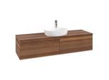 Villeroy und Boch Antao Waschtisch-Unterschrank K36052HM 160x36x50cm, Hahnlochbohrung, Waschbeckenplattenfarbe warm walnut, warm walnut