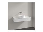 Villeroy und Boch Antao Waschtisch-Unterschrank L09150GF mit Beleuchtung, 1 Auszug, 1000 x 190 x 500 mm, Front mit Struktur, Glossy White Lacquer / Glossy White Lacquer