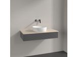 Villeroy und Boch Antao Waschtisch-Unterschrank K09113GK 100x19x50cm, Waschbeckenplattenfarbe botticino, anthracite matt lacquer