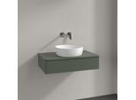 Villeroy und Boch Antao Waschtisch-Unterschrank K08010HL 80x19x50cm, Waschbeckenplattenfarbe Lack, leaf green matt lacquer