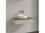 Villeroy und Boch Antao Waschtisch-Unterschrank K08012HJ 80x19x50cm, Waschbeckenplattenfarbe warm walnut, silk grey matt lacquer
