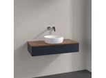 Villeroy und Boch Antao Waschtisch-Unterschrank K09012HG 100x19x50cm, Waschbeckenplattenfarbe warm walnut, midnight blue matt lacquer
