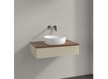 Villeroy und Boch Antao Waschtisch-Unterschrank K08112HJ 80x19x50cm, Waschbeckenplattenfarbe warm walnut, silk grey matt lacquer