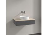 Villeroy und Boch Antao Waschtisch-Unterschrank K08013GK 80x19x50cm, Waschbeckenplattenfarbe botticino, anthracite matt lacquer