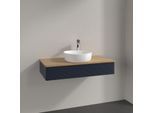 Villeroy und Boch Antao Waschtisch-Unterschrank K09151HG 100x19x50cm, Hahnloch, Waschbeckenplattenfarbe honey oak, midnight blue matt lacquer