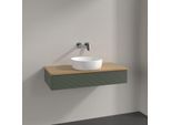 Villeroy und Boch Antao Waschtisch-Unterschrank K09111HL 100x19x50cm, Waschbeckenplattenfarbe honey oak, leaf green matt lacquer